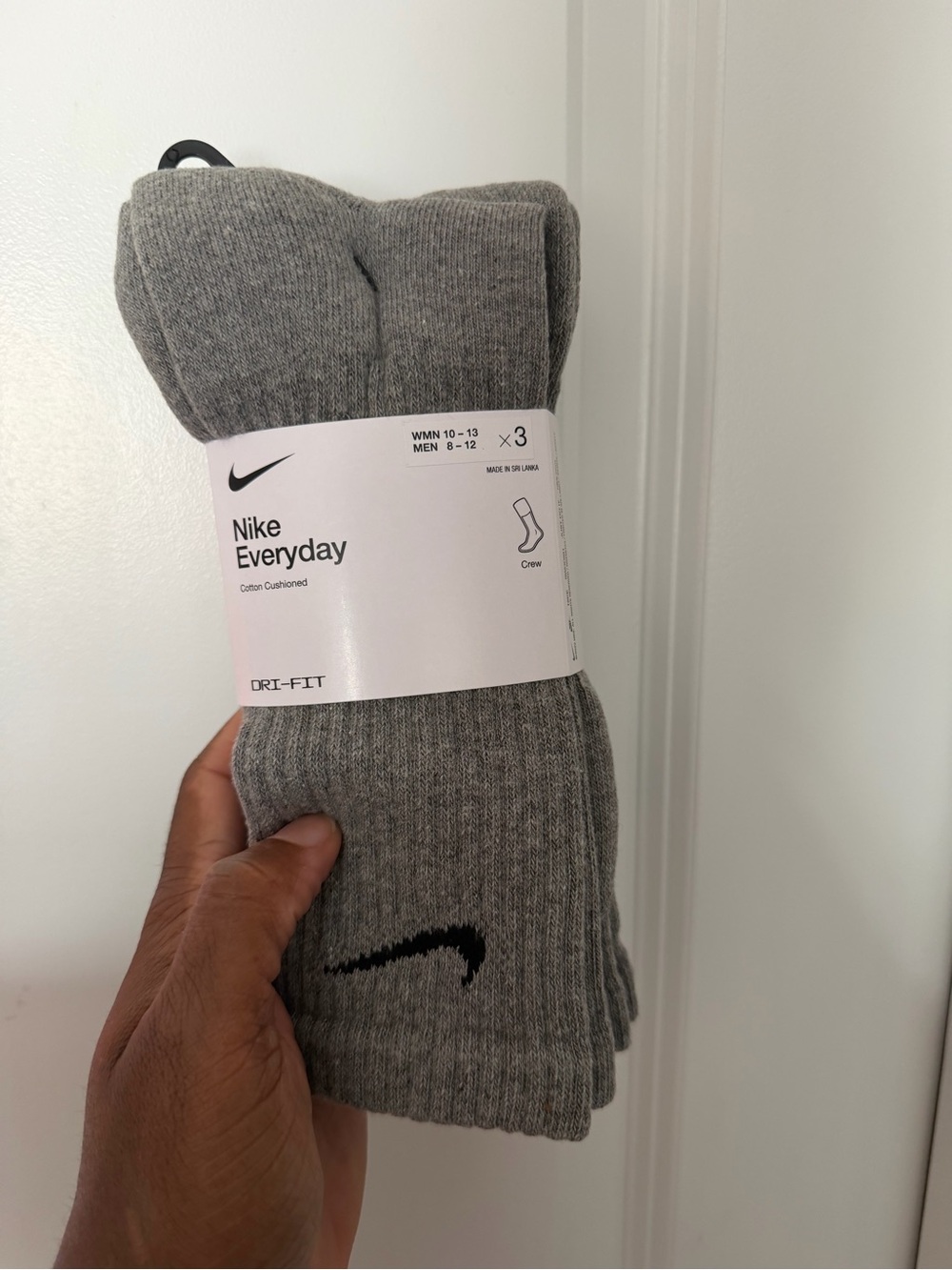 Nike Gray Everyday Crew Socks - 3 Pack
